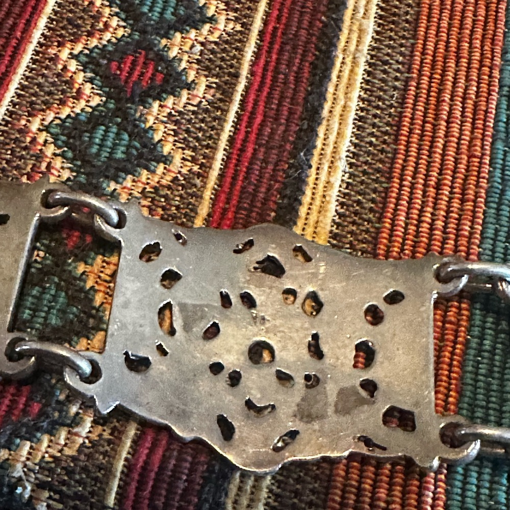 Antique Solid aSterling Silver Belt with Cupid De… - image 4